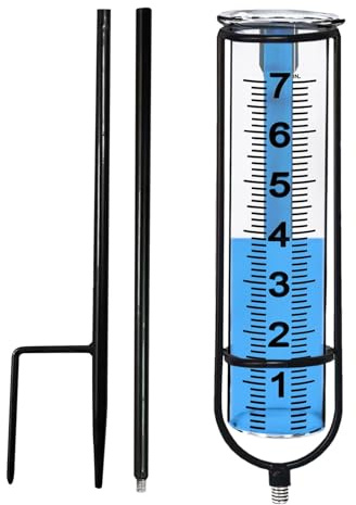 Misuratore di Pioggia – Resistente ai Raggi UV, Tubo pluviometro da Cortile, | Misuratore 'Acqua Regolabile in Altezza, pluviometro Resistente al, Design con Numeri Grandi per
