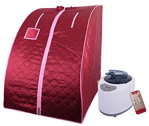 Saunas Portatile, Cabina Sauna a vapore, Sauna a infrarossi Vapore Spa Mini Saune Mobile Sauna Spa 75 * 35 * 25cm 1000W (rosso)