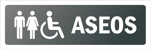 Toilets, grey informational sign SP022 - Self adhesive sticker (150mm x 50mm)