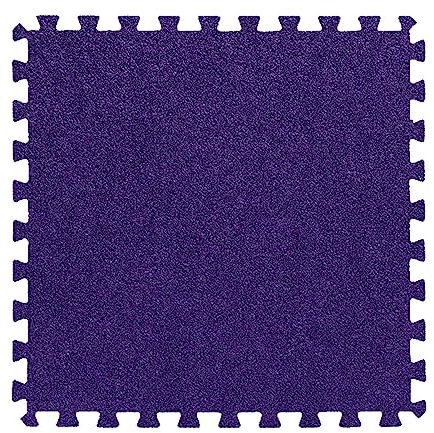 18 Stück Ineinander Greifende Schaumstofffliesen, rutschfeste Teppichfliesen, Matten Mit Rand Zum Schutz des Bodens, Wohnzimmer, Schlafzimmer, 61 X 61 cm (Lila, 61 X 61 X 0,99 cm)