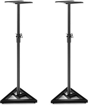 SOARS Lautsprecherständer mit Dreiecksfuß höhenverstellbar 97–157 cm | Boxenständer Stahl bis 50 kg belastbar, Lautsprecher Stativ, Boxen Ständer, Lautsprecher Standfuß