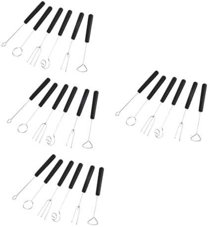 ABOOFAN 4sets Candy Dessert Dipping Tool Quantity Forks DIY Stirring Tool Party Forks Stainless Steel
