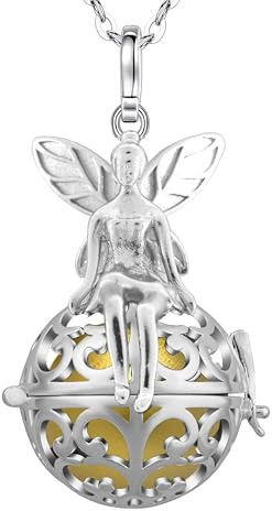 Only faith Collier Appeleur d'Anges Femme Enceinte Arcageles Ange gardien Plaqué argent Cadeau pour futures mamans, Pequeño, Acier inoxydable, Il ne s'agit pas d'une pierre précieuse