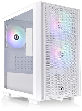 Thermaltake Versa H16 TG ARGB Snow Micro ATX Tower Case; Tempered Glass Side Panel; 3 Pre-Installed ARGB Fans; CA-1Y8-00S6WN-01; 3 Year Warranty