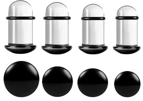 Vankula öronsträckningskit glas 1,6-10 mm 12 st/8 st enkla utsvängda tunnlar pluggar 14 G-00 G stretchers expanderande öron piercingsmycken för män kvinnor, 7-10mm, Glas