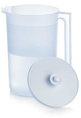 Tupperware Kanne Wasserkrug Milchkannr Pitcher 3,75 Liter auslaufsicher mit Druckdeckel BPA-frei hellblau