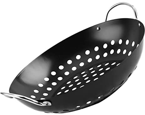 YARNOW Poêle à Barbecue Multifonction en Fer Noir, Plateau de Grill Professionnel Perforé, Résistant la Chaleur et Facile à Nettoyer, pour Barbecues en Famille ou Hôtels