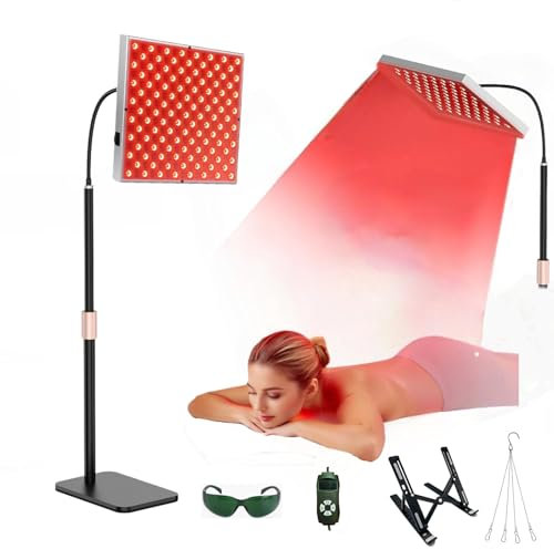 Lampe de luminothérapie rouge à 225 LED,660nm et 850nm,appareil de luminothérapie proche infrarouge pour tout le corps,le visage,le cou,le dos,les épaules,la taille et les genoux,soulageant la douleur