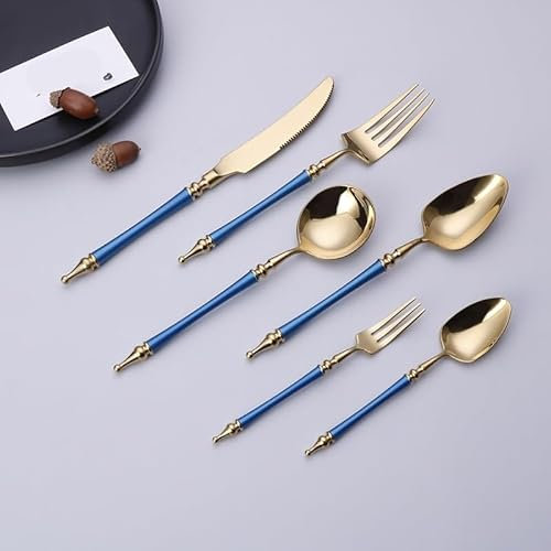 Juego de Cubiertos de Plata de Ley 304 (6/24/36/48/60/72 Piezas), de Acero Inoxidable 304, con Cuchillo, Tenedor y Cuchara, Hotel. Plata: 60 Piezas por 10 (24 Piezas por 4).