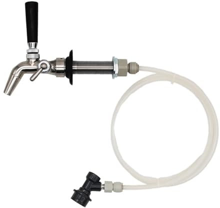 Xjpocdbjhe Brewing equipment Ball Lock Door Mount Version DIY Kegerator ONE Flow Control Faucet Kit 1.5 Meter Beer Line Push In Fitting Brewing equipment