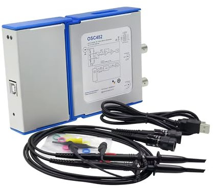 Serie LOTO OSC482 USB/pc Osciloscopio Osciloscopio virtual Generador de señales Analizador lógico Registrador de datos 2 canales 20MHz Ancho de banda 50MS/s Muestreo (OSC482MS)