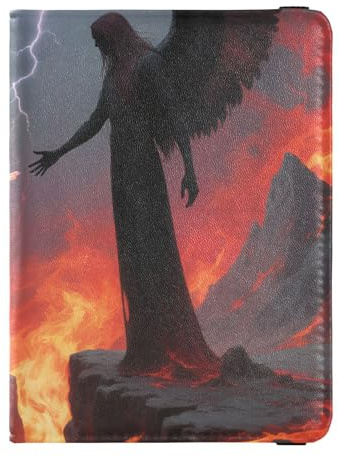 Reisepass- und Impfkarten-Brieftasche, aus Leder, Reisedokumente, Organizer, Schutz, Reisepasshülle, Kombination mit Impfkartenfach für Reisen, unverzichtbar, wasserdicht, Angel vs Demon Duel, 1 size
