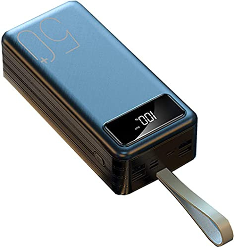 Caricabatterie portatile Power Bank 60000Mah Batteria ad alta capacità, display lcd 3 ingressi 4 uscite Batteria portatile a ricarica rapida USB (3 pezzi), nero, 50000Mah, nero, 50000Mah
