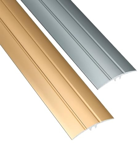 HAOKKV Aluminium Boden-Leiste, Bodentrennstreifen, Zum Füllen Der Höhenlücke Zwischen Türöffnungen 1 cm, Den Übergang Zwischen Fliesen Und Laminat(Gray,5cm*90cm)