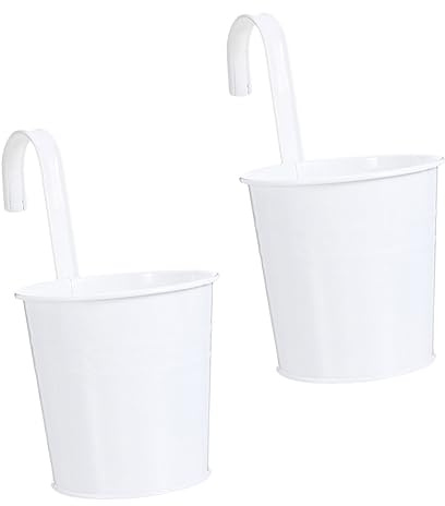 GALPADA 2pièces Pot De Fleurs Suspendu à Crochet Fer Seau à Plantes pour Balcon Pot à Fleurs avec Crochet