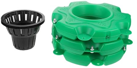 VINTORKY 6 pièces Île Flottante Modulaire pour Bassin Jardinière Écologique Panier de Plantation Aquatique Décoration Jardin Pontons Flottants Adaptable pour Bassins et Plans Eau Urbains