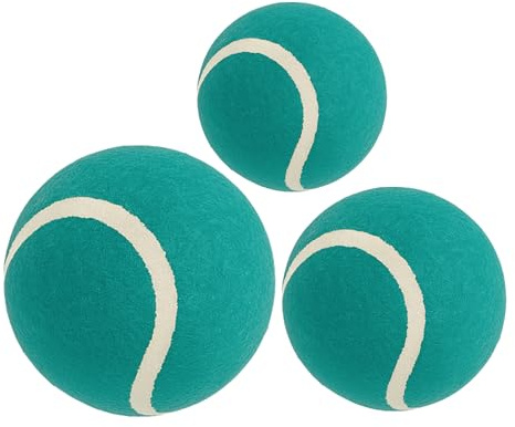 Pet Guru Dog Tennis Balls Set, Multi-Size Dental Chew Toys, 9-15 cm Balls for Indoor Outdoor Play, Durable Safe Design, Pack Of 3 (Sea Green)