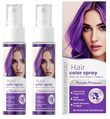 Clawrex Haarfarbenspray Temporär, Haarspray Farbe, Farbiges Hair Dye für Haare, Einfache Anwendung, Abwaschbar und Sicher, Temporäre Haarfarbe Ideal für Halloween, Karneval, Cosplay, Festival(Lila)