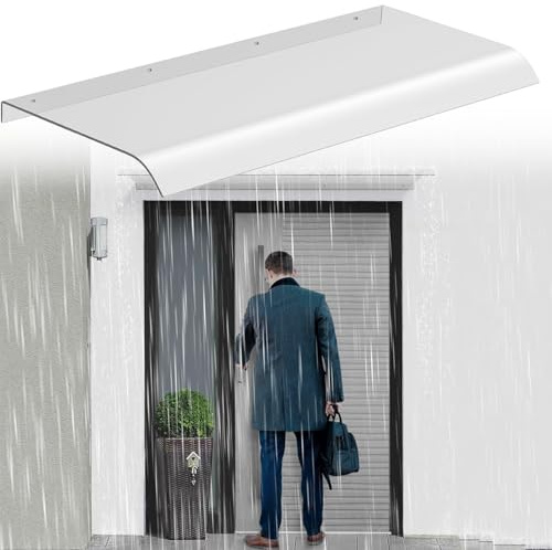 Vordach für Haustür 40x100cm Überdachung Haustür aus Polycarbonat Wetterschutzdach Vordach Türdach Pultbogenvordach für Balkon Fenster Terrasse Hauseingang, Leicht anzubringen