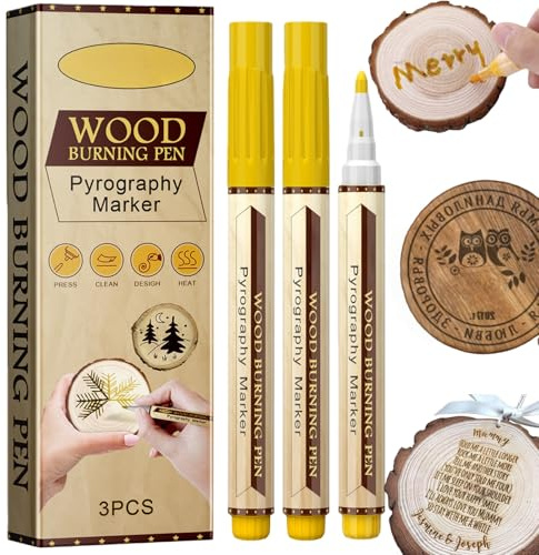 3PCS Wooden Burning Marker,Wood Burning Pen, DIY Wood Burn Paste Kit,Wooden Bu/rning Gel Pen for Wo/od B/urn,Accurately & Easily B/urn Designs on Crafts, for Artists and Beginners in Arts and Crafts