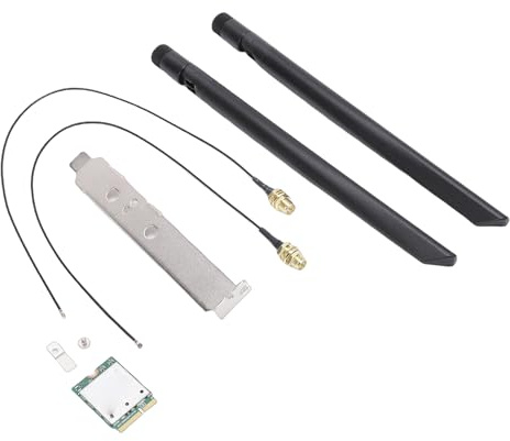 VBESTLIFE Carte sans Fil WiFi 7, Adaptateur Réseau M.2 avec Antennes Tri-Bande 2,4 GHz 5 GHz 6, Vitesse 5,8 Gbit/s 4K QAM 2x2, pour Ordinateurs Portables Wins 11
