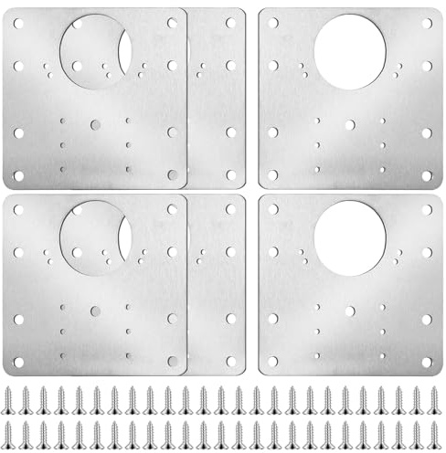6PCS Cabinet Hinge Repair Plate Kit Durable Door Hinge Repair Kit with Mounting Screws Stainless Steel Cabinet Door Hinge Repair Replacement for Kitchen Cabinet Bathroom Cupboard Furniture Doors