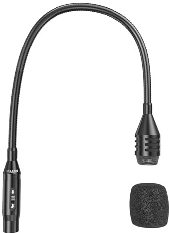 Cubilux XLR Gooseneck Microphone 48.5cm Dynamic Cardioid 360° Rotatable Mute Button 3-Pin XLR Connector for Conferences and Presentations