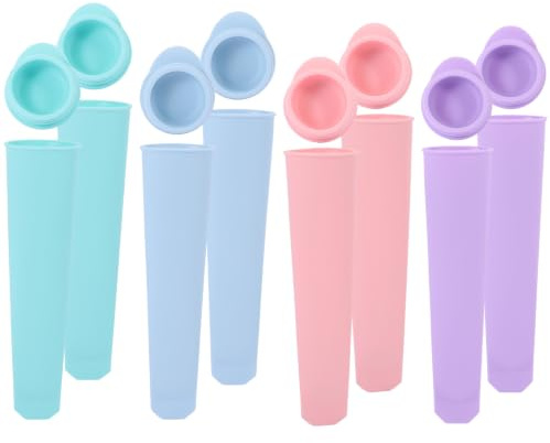 Eisformen Silikon 8 Stück, Wiederverwendbar mit Deckel, BPA-frei, für Wassereis, Eis am Stiel, Popsicle, Saft, Joghurt, Smoothies, Sommer, Party, Kindergeburtstag, Küche