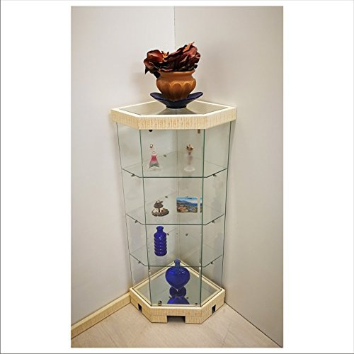 VM ART DESIGN GLASS Glasvitrine zum Ecke Ethnic Style VME500T (Elfenbein (Ivory))