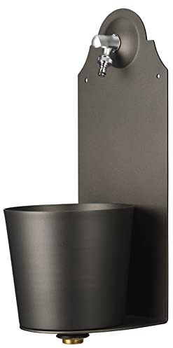 Fontana a Parete Belfer 42PRX in Acciaio Completa di Impianto e Rubinetto in Ottone Cromato Colore Antracite