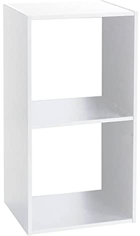 5five - Étagère Modulable Mix'n'Modul Blanche - 2 Cases, 35 x 32 x 68 cm - Meuble de Rangement pour Salon, Chambre, Bureau
