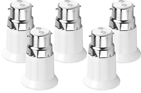 B22 zu E27 Adapter Set - 5-Stück LED Glühbirnen Halter mit Basis Schraube für Lampenadapter Konverter und Lampenfassung_adapter