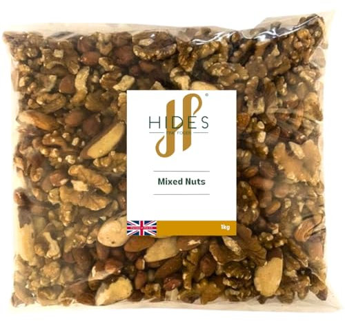 Hides Fine Foods - Mixed Nuts 1kg - GMO Free - Suitable for Vegetarians - Great for Baking - Flapjacks, - Breakfast - Granola - Trail Mix - Cooking - Snacking
