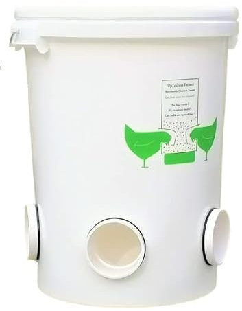 UpToDate Chicken Feeder Automatischer Hühnerfutterautomat 25l/17kg wasserdicht, Ohne Abfall perfekt für 25 Freilandhuhn