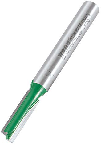 Trend CraftPro Zweischneidiger gerader Oberfräser, 1/4 Zoll, 5,5 x 19 mm | Fräst sauber in Holz, MDF und Kunststoff, mit Hartmetallspitze, 1/4 Zoll Schaft, C004AX1/4TC