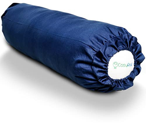 Original CosyRoll® Seitenschläferkissen & Kuschelkissen | Besser schlafen Kissen | 100% Baumwolle & Füllung aus Mikrofasern | 90cm x 30cm | Kissen mit Bezug Orchid (Farbe: Dunkelblau)