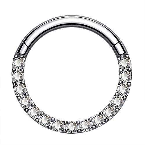 OUFER Bow Septum Rings, 316L Stainless Steel Nose Rings Hoops, 16G Nose Piercing Jewelry Cartilage Earrings for Women, Helix Daith Rook Tragus Lip Conch Piercing Jewelry-Silver 6MM