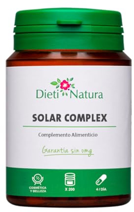 Dieti Natura Solar Complex 200 cápsulas - Broncea y Prepara la Piel para el Verano - Fabricado en Francia - Garantía Sin OGM