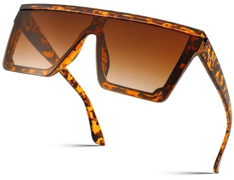 FEISEDY Occhiali da Sole Quadrati da Donna Uomo Senza Montatura Grandi Oversize Occhiali a Specchio con Protezione UV400 B2470