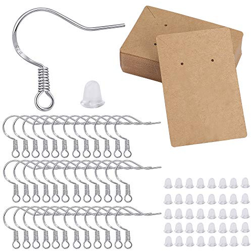 Schmuck Basteln Zubehör ohrhaken silber 925 Earring Backs Ohrring Display Karte für die Herstellung und Reparatur von Ohrringen 250 Stück