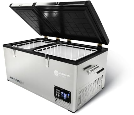 Bluefin Active Arktec Duo 80L | Portable Travel Fridge | Advanced Cooling & Freezing Technology | Energy Efficient Charging | Dual Storage Compartments | Smartphone App Control | LCD | AC & DC