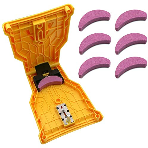 Niuhong Affila Catena Affilatura Motosega Pietra Affilare Veloce Affilacatene Catene Seghe Strumento Lavorazione Legno Autoaffilante Affilatrice per Motoseghe con Kit 6 Pietre per Affilare