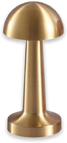 Luxus - Tischlampe Touch - Julie - Gold - H21 x Ø9 - Terrassenlampe - Schreibtischlampe - LED - Wiederaufladbar - Dimmbar - Kabellos - Tischlampe für innen und außen