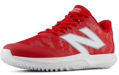 New Balance Unisex FuelCell 4040 V7 Turf Trainer Baseball Shoe,Team Red/Optic White,Men 15 / Women 16.5