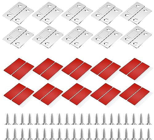 Frevoitna 10 Stück tür magnet, türmagnete, magnetverschluss schrank, Selbstklebend Stark magnete türhalter, magnet türschließer, möbelmagnet, Magnetschloss, Mit Schraube, für Schranktüren, schubladen