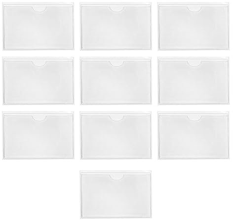 RTRTGS 10 Stück Etikettenhalter Selbstklebend, Selbstklebend Visitenkarten Taschen， Transparent Scheckkartenhülle, zum Schutz Ihrer Karten oder Fotos
