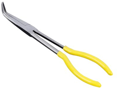 HZACHYX 27,9 cm verlängerte Spitzzange, geeignet für Zangen, Spitzzangen und Spitzzangen, speziell für Mechaniker und Techniker (27,9 cm 90 Grad gebogene Spitzzange)