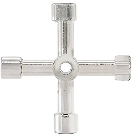 Strumenti hardware Chiavi a forchetta Chiave a triangolo incrociato Valvola contatore dell'acqua Chiave a foro quadrato Chiave per armadio elettrico(Argento)