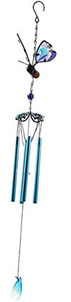 Sosoport Campanelli Vento Con Pendente Farfalla Decorazione Da Esterno Per Giardino e Balcone Resistente e Durevole Ottima Per Esterni e Interni