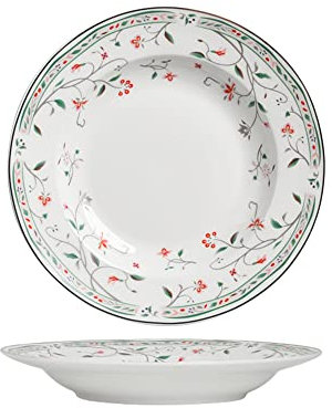 NBHDEK 8 Zoll Keramik-/Nudel-/Obst-/Vorspeisen-/Dessertteller, Weihnachtsteller, Weihnachtsessteller, 2er-Set, Weiß & Grün & Rot